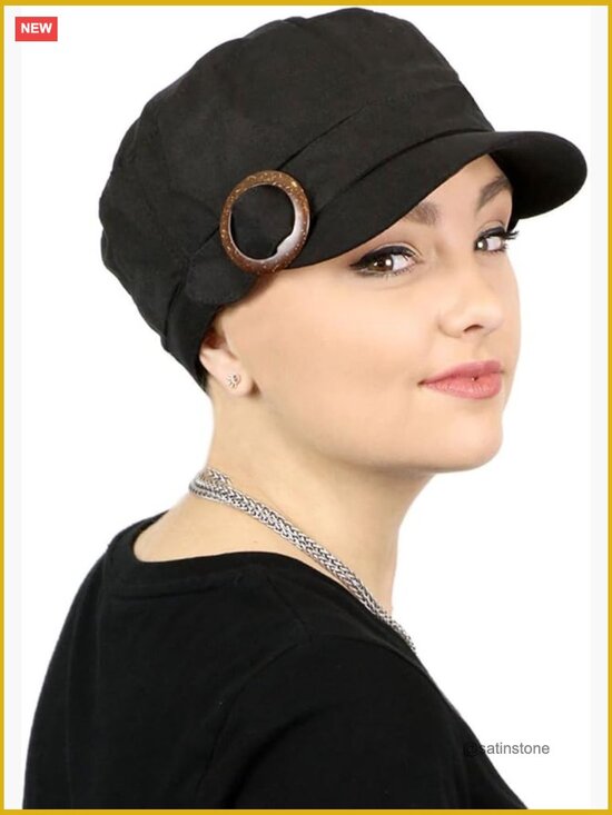 Newsboy Cadet Hat Full Coverage Chemo Cap UPF 50+ Sun Protection